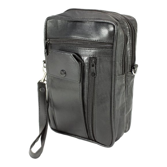 Lambskin Leather Shoulder Travel Bag Phone Organizer Bag - Picture 5 of 15